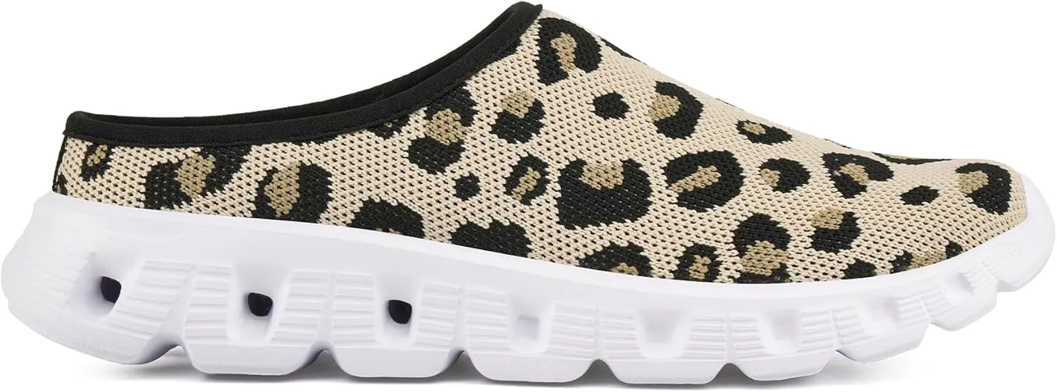 Urban Sport Carla Mules/Clogs for Women | Comfortable Slip On Shoes | Women’s Platform Mules & Clogs | Leopard