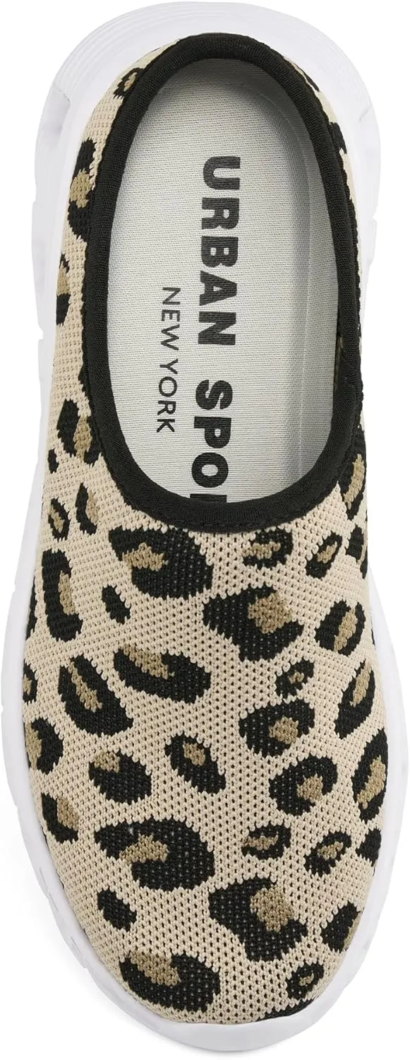 Urban Sport Carla Mules/Clogs for Women | Comfortable Slip On Shoes | Women’s Platform Mules & Clogs | Leopard