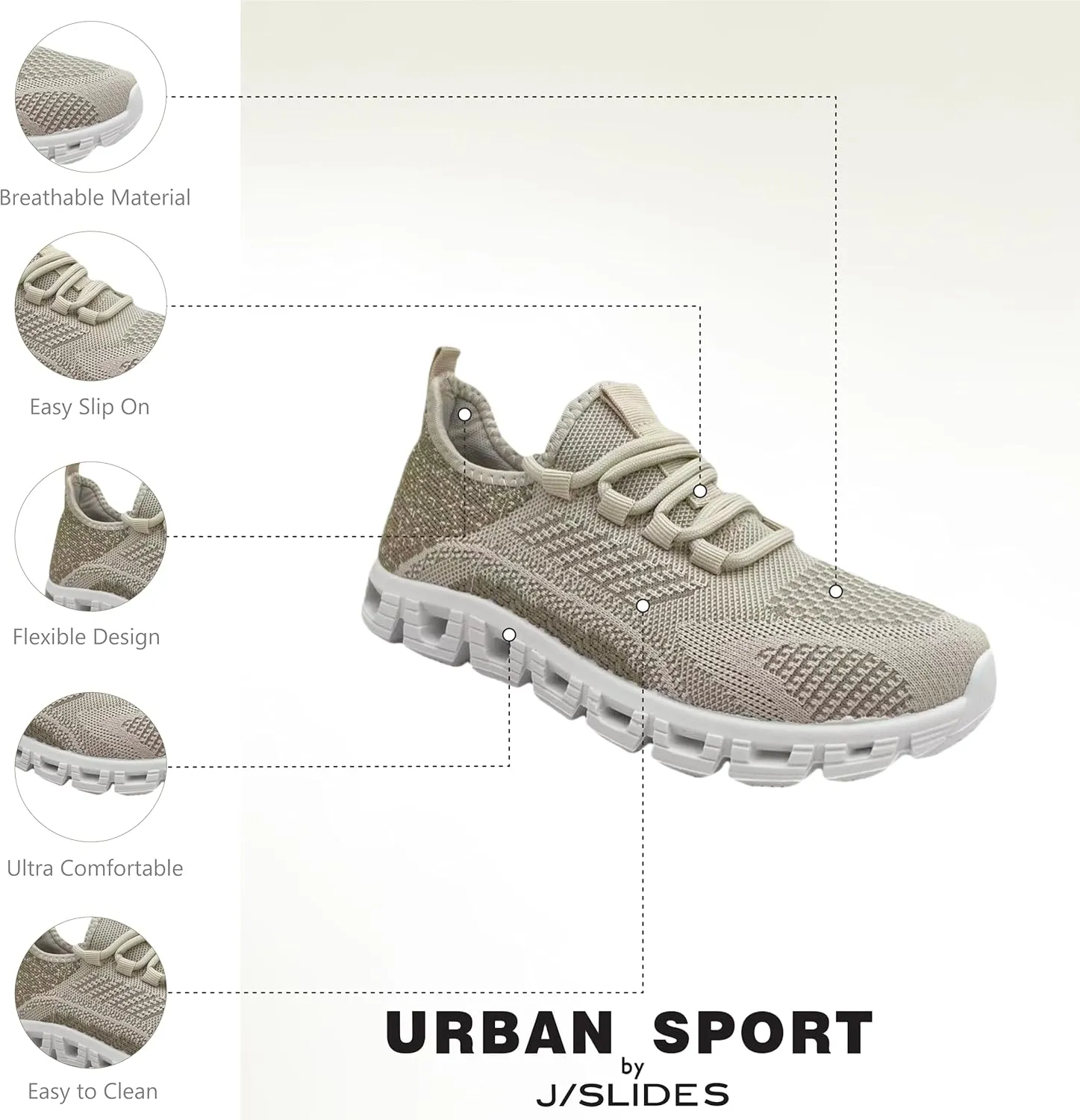 Urban Sport Cooper Women’s Athleisure Sneaker | Lightweight Casual Walking Shoes for Women | All-Day Comfort Sneakers