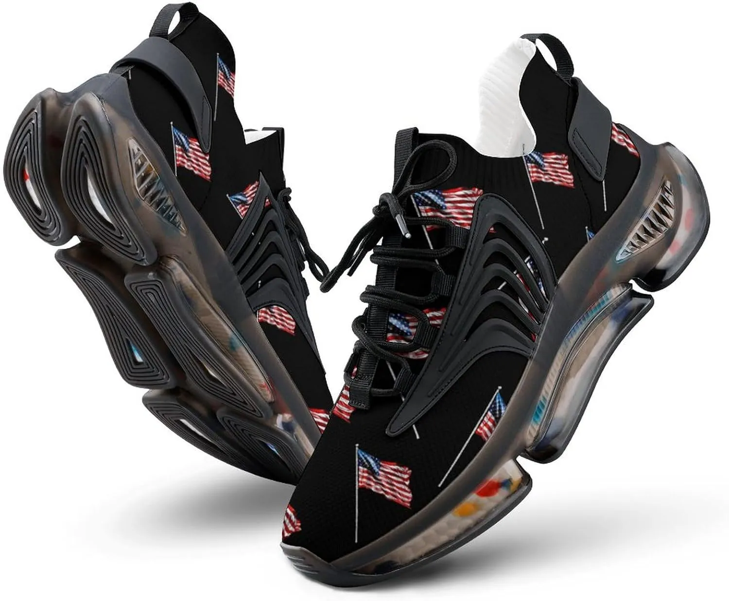 U.S. Flag Men's Tennis Shoes Fashion Athletic Sneakers for Sport Walking Running Workout