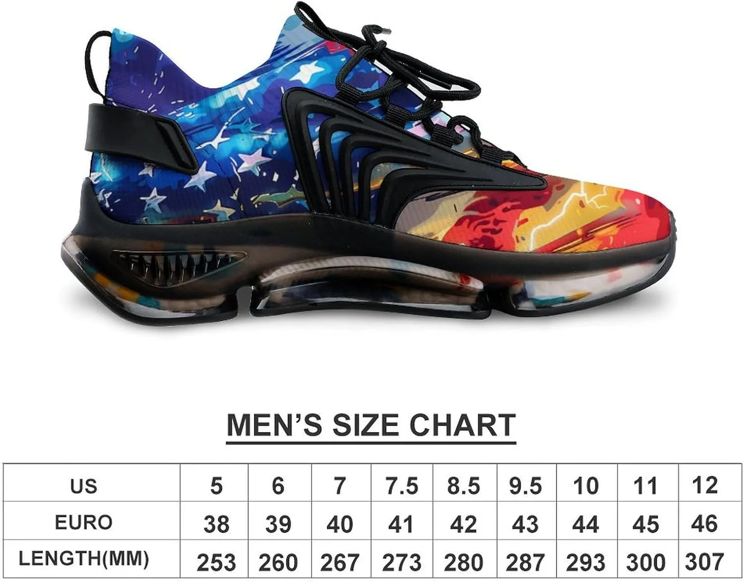 U.S. Flag Thunder Men's Tennis Shoes Fashion Athletic Sneakers for Sport Walking Running Workout