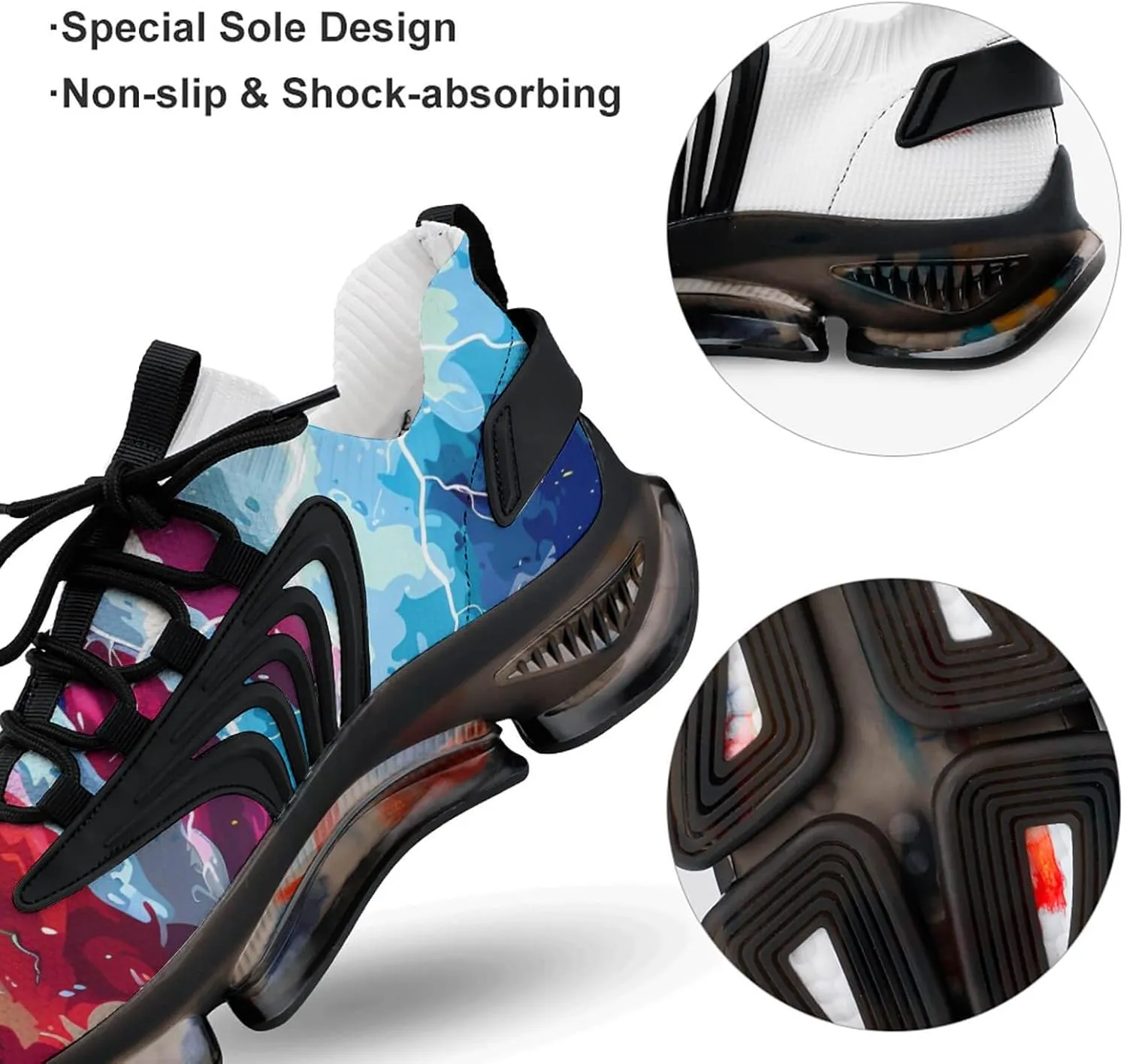 U.S. Flag Thunder Men's Tennis Shoes Fashion Athletic Sneakers for Sport Walking Running Workout
