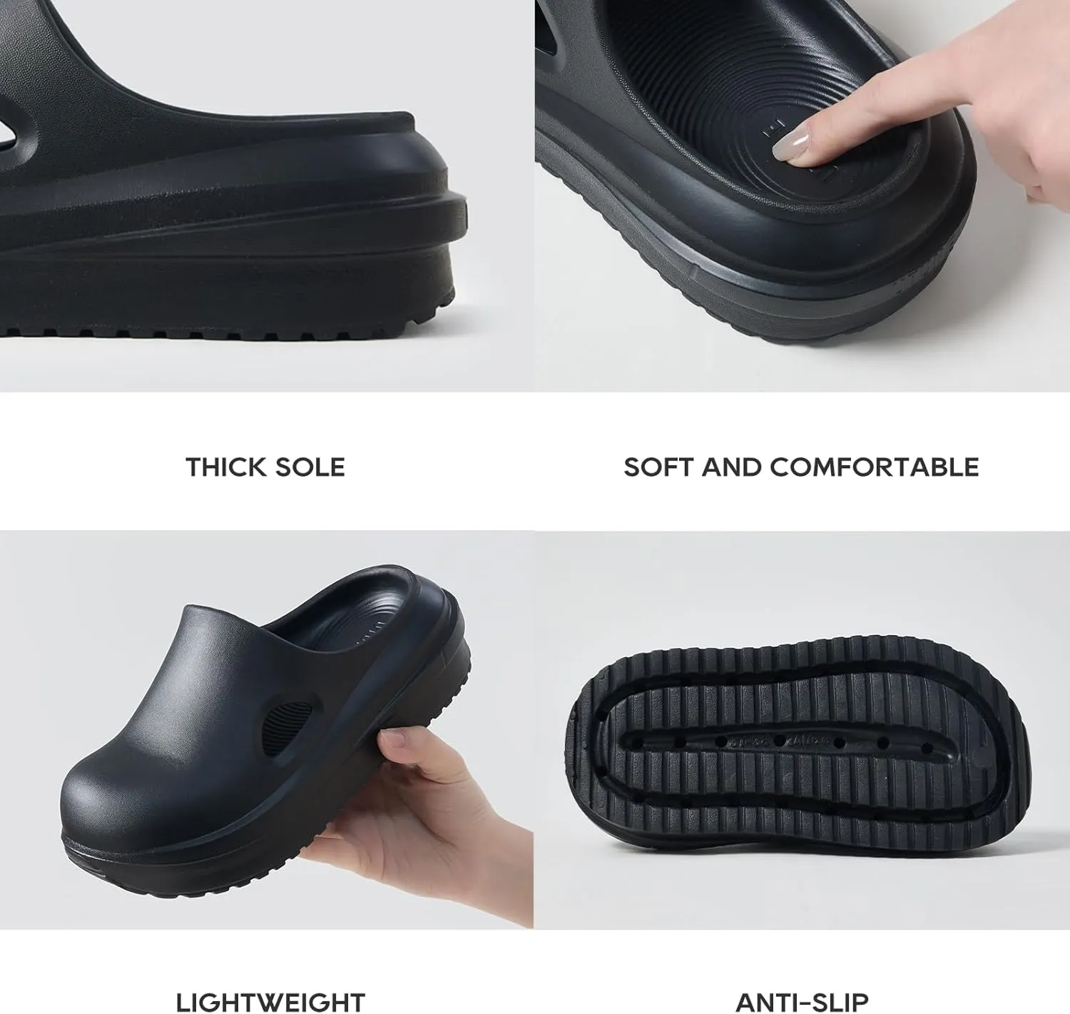 utune Women's EVA Platform Mules Clogs Non-Slip Lightweight Waterproof Mules for Nurses Home and Outdoor Use