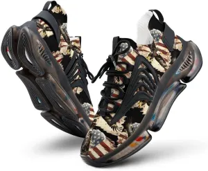 Vintage U.S. Flag Bald Eagle Men's Tennis Shoes Fashion Athletic Sneakers for Sport Walking Running Workout