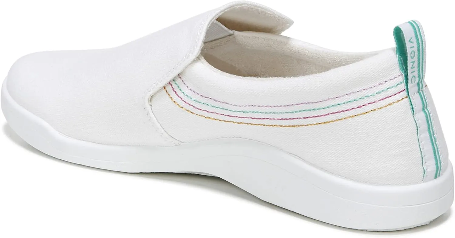 Vionic Beach Marshall Slip On Sneakers for Women-Sustainable Shoes That Include Three-Zone Comfort with Orthotic Insole Arch Support, Machine Wash Safe- Sizes 5-11
