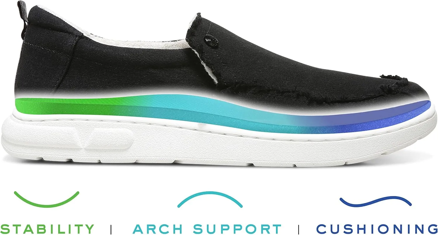 Vionic Beach Seaview Casual Men’s Slip On Sneakers-Sustainable Shoes That Include Three-Zone Comfort with Orthotic Insole Arch Support, Machine Wash Safe- Sizes 7-13