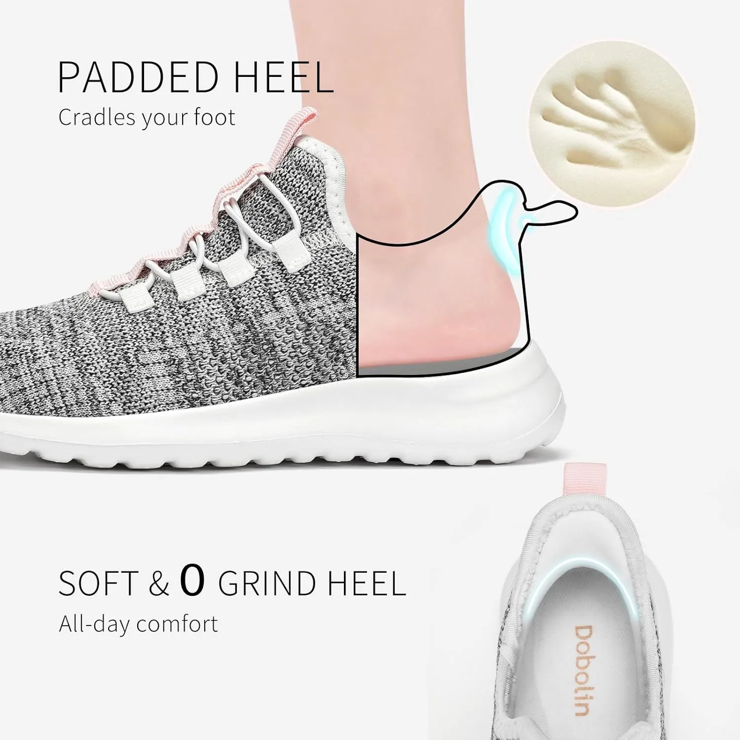 Walking Shoes Women Hands Free Slip on Sneakers with Arch Support