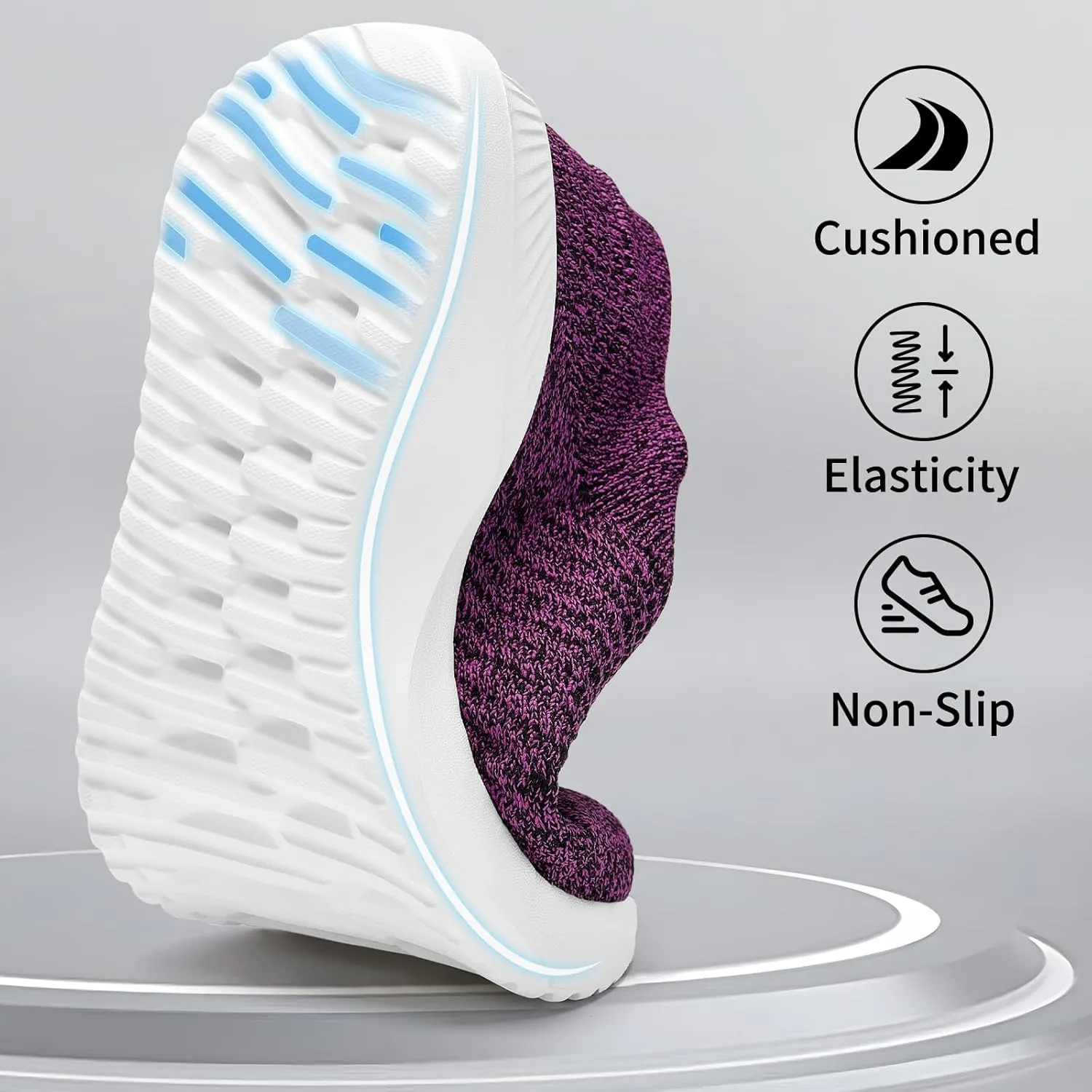 Walking Shoes Womens Slip on Sneakers with Memory Foam Casual Comfortable Non Slip Work Shoes Arch Support Loafers