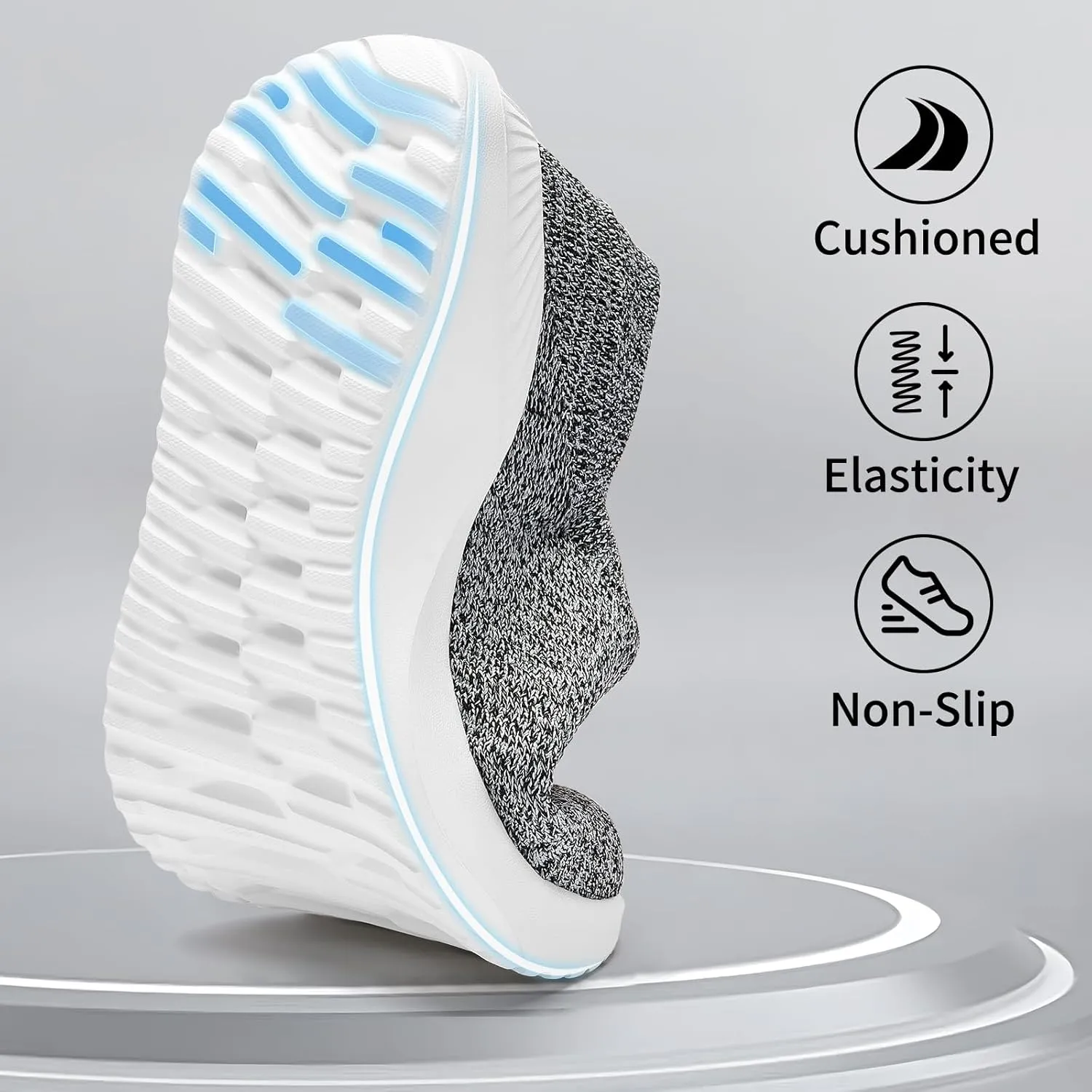 Walking Shoes Womens Slip on Sneakers with Memory Foam Casual Comfortable Non Slip Work Shoes Arch Support Loafers