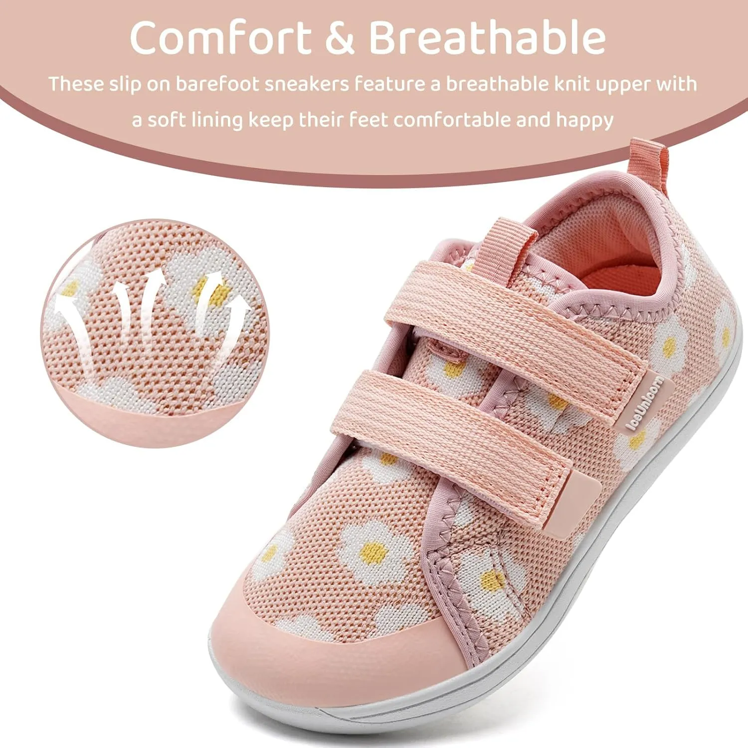 WateLves Toddler Little Kid Wide Barefoot The First Walking Shoes Girls Boys Breathable Lightweight Splay Naturally Minimalist Sneakers