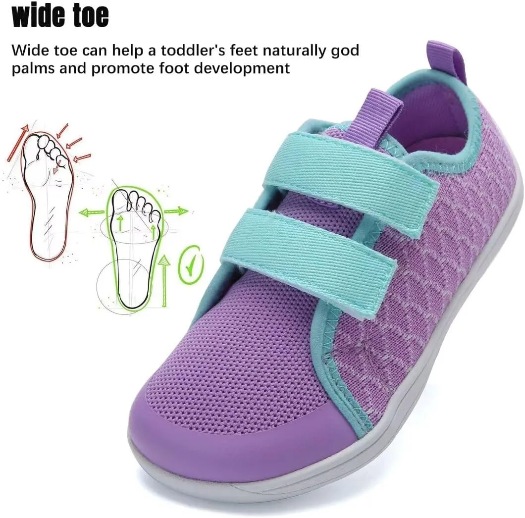 WateLves Toddler Little Kid Wide Barefoot The First Walking Shoes Girls Boys Breathable Lightweight Splay Naturally Minimalist Sneakers
