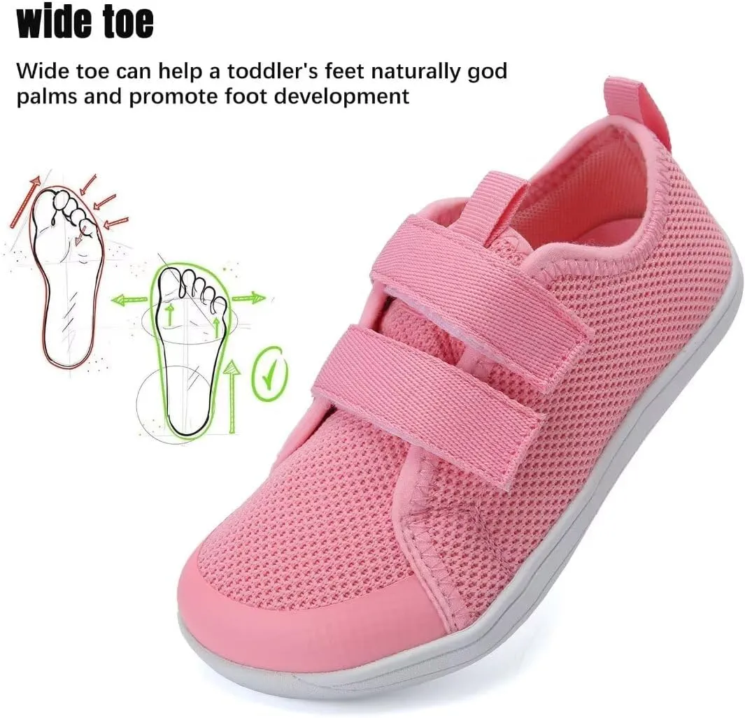 WateLves Toddler Little Kid Wide Barefoot The First Walking Shoes Girls Boys Breathable Lightweight Splay Naturally Minimalist Sneakers