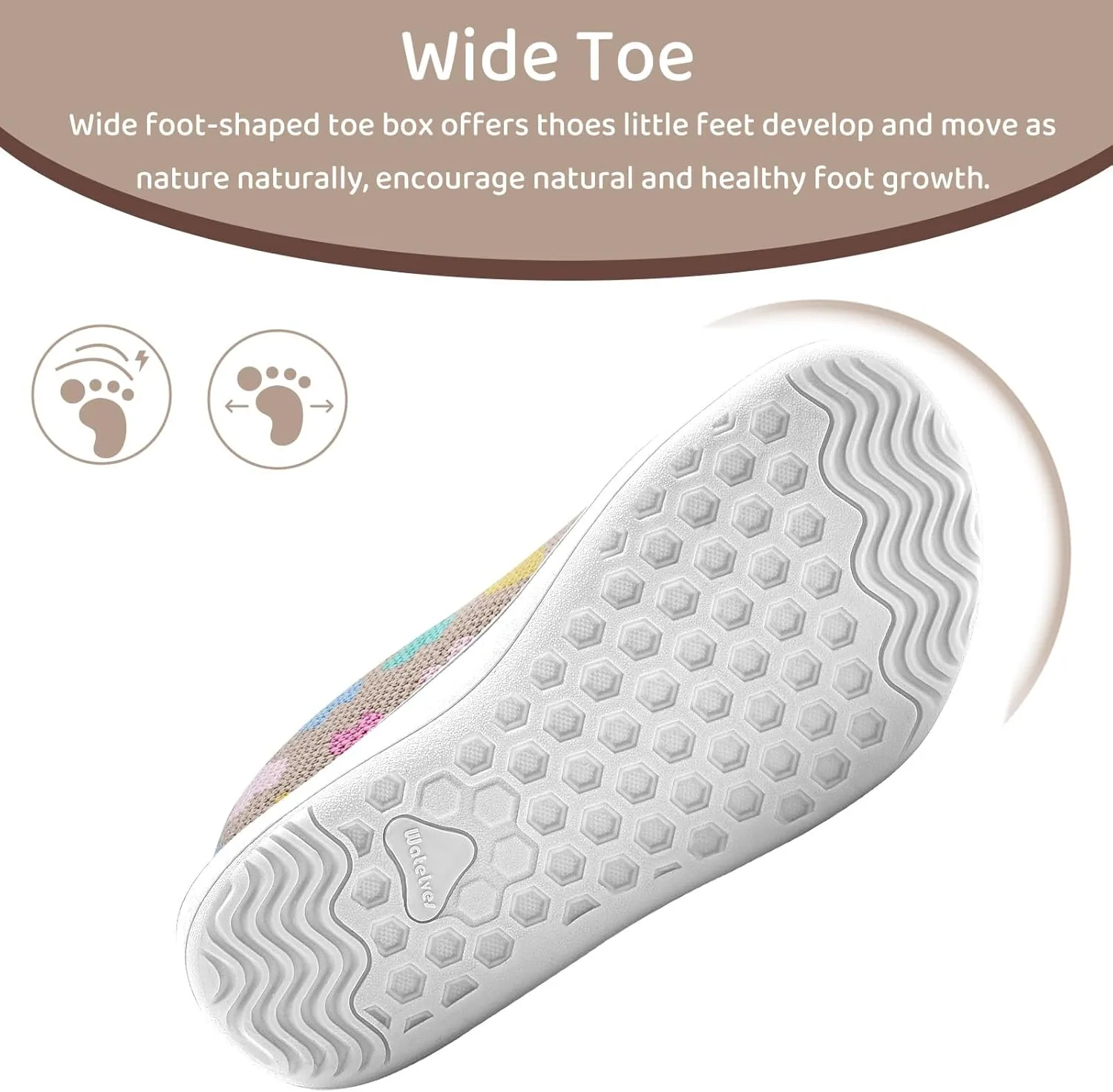 WateLves Toddler Little Kid Wide Barefoot The First Walking Shoes Girls Boys Breathable Lightweight Splay Naturally Minimalist Sneakers
