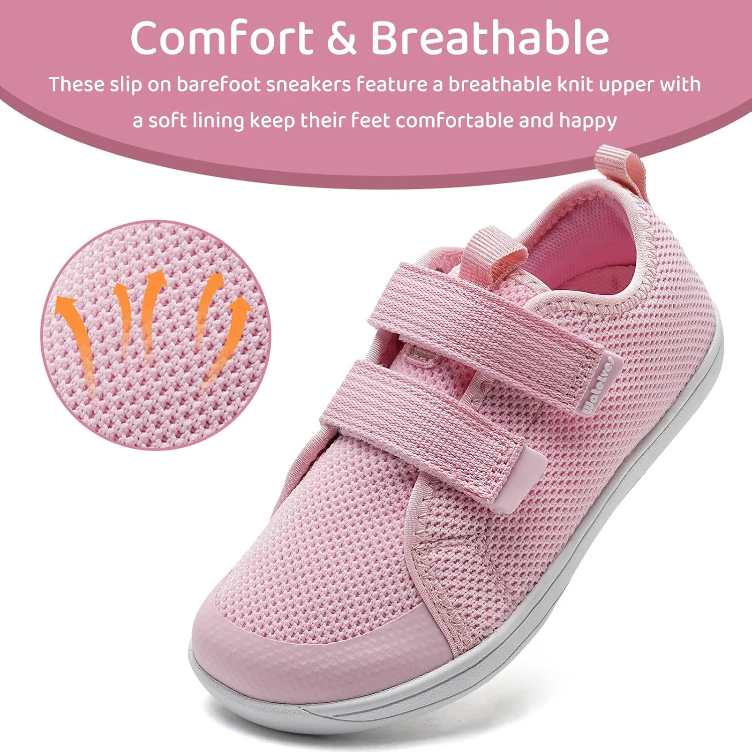 WateLves Toddler Little Kid Wide Barefoot The First Walking Shoes Girls Boys Breathable Lightweight Splay Naturally Minimalist Sneakers