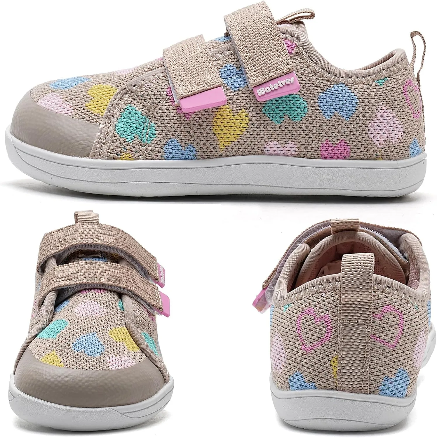 WateLves Toddler Little Kid Wide Barefoot The First Walking Shoes Girls Boys Breathable Lightweight Splay Naturally Minimalist Sneakers