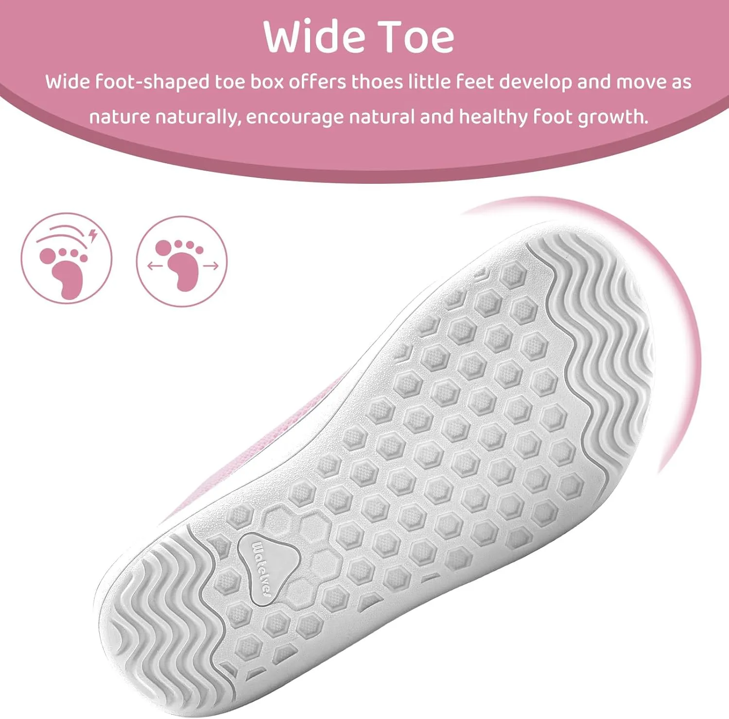 WateLves Toddler Little Kid Wide Barefoot The First Walking Shoes Girls Boys Breathable Lightweight Splay Naturally Minimalist Sneakers