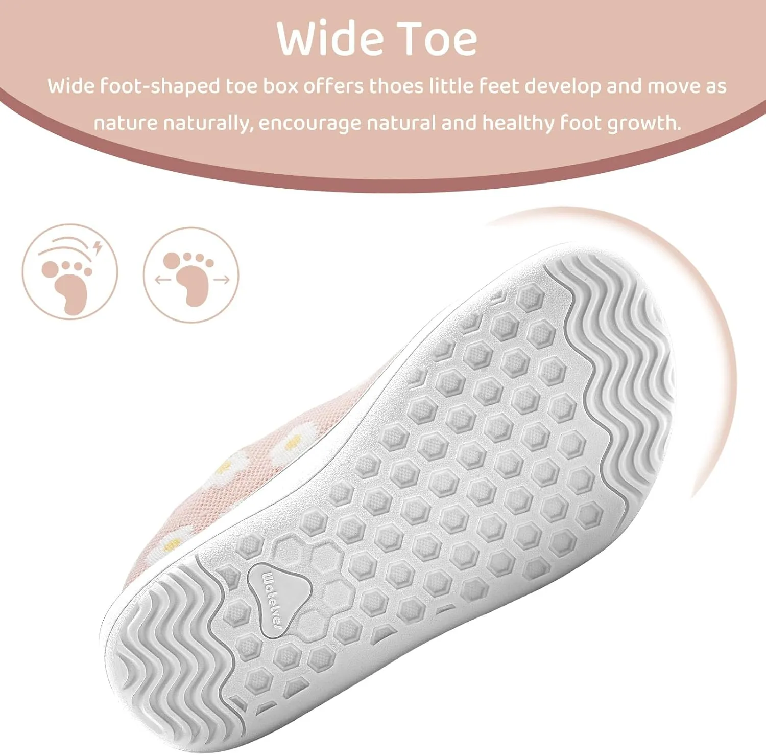 WateLves Toddler Little Kid Wide Barefoot The First Walking Shoes Girls Boys Breathable Lightweight Splay Naturally Minimalist Sneakers