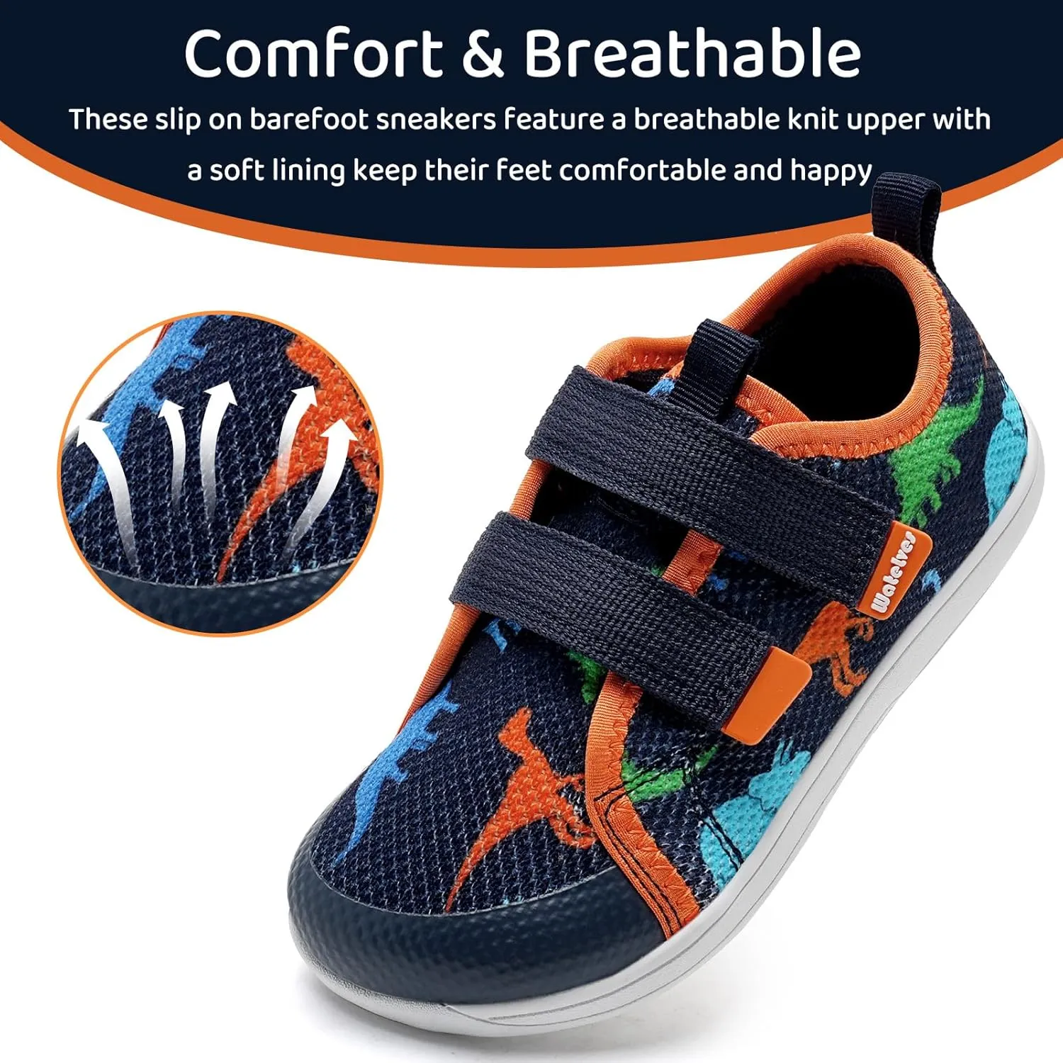 WateLves Toddler Little Kid Wide Barefoot The First Walking Shoes Girls Boys Breathable Lightweight Splay Naturally Minimalist Sneakers