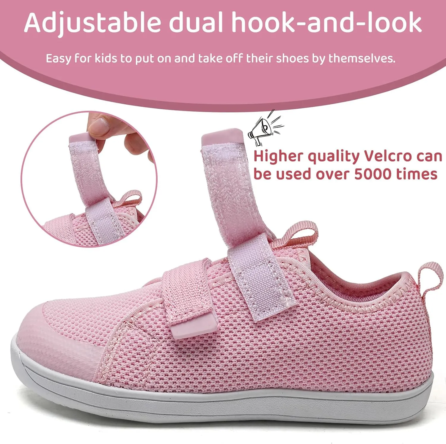 WateLves Toddler Little Kid Wide Barefoot The First Walking Shoes Girls Boys Breathable Lightweight Splay Naturally Minimalist Sneakers