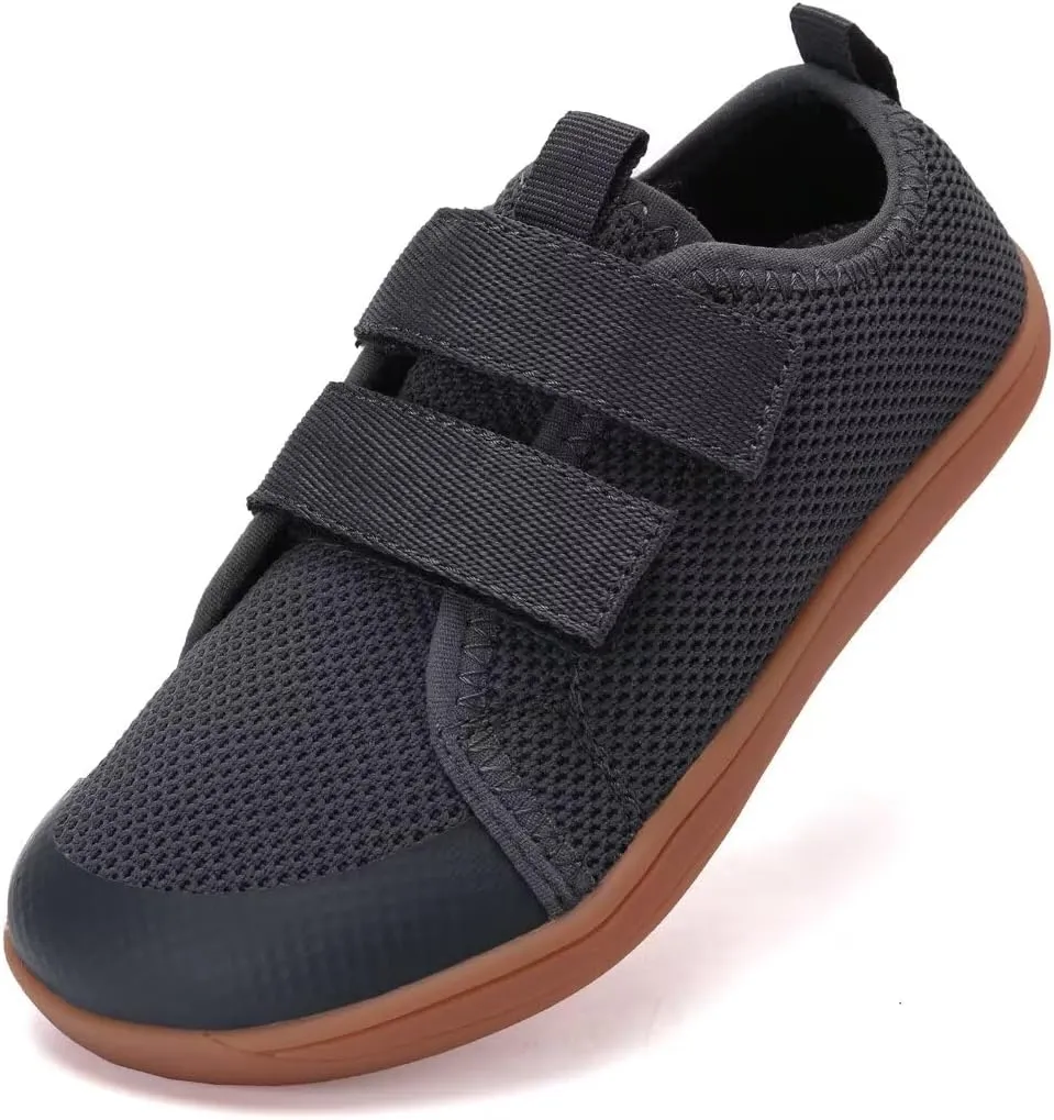 WateLves Toddler Little Kid Wide Barefoot The First Walking Shoes Girls Boys Breathable Lightweight Splay Naturally Minimalist Sneakers(Dark Grey24)