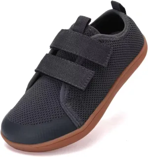 WateLves Toddler Little Kid Wide Barefoot The First Walking Shoes Girls Boys Breathable Lightweight Splay Naturally Minimalist Sneakers(Dark Grey24)