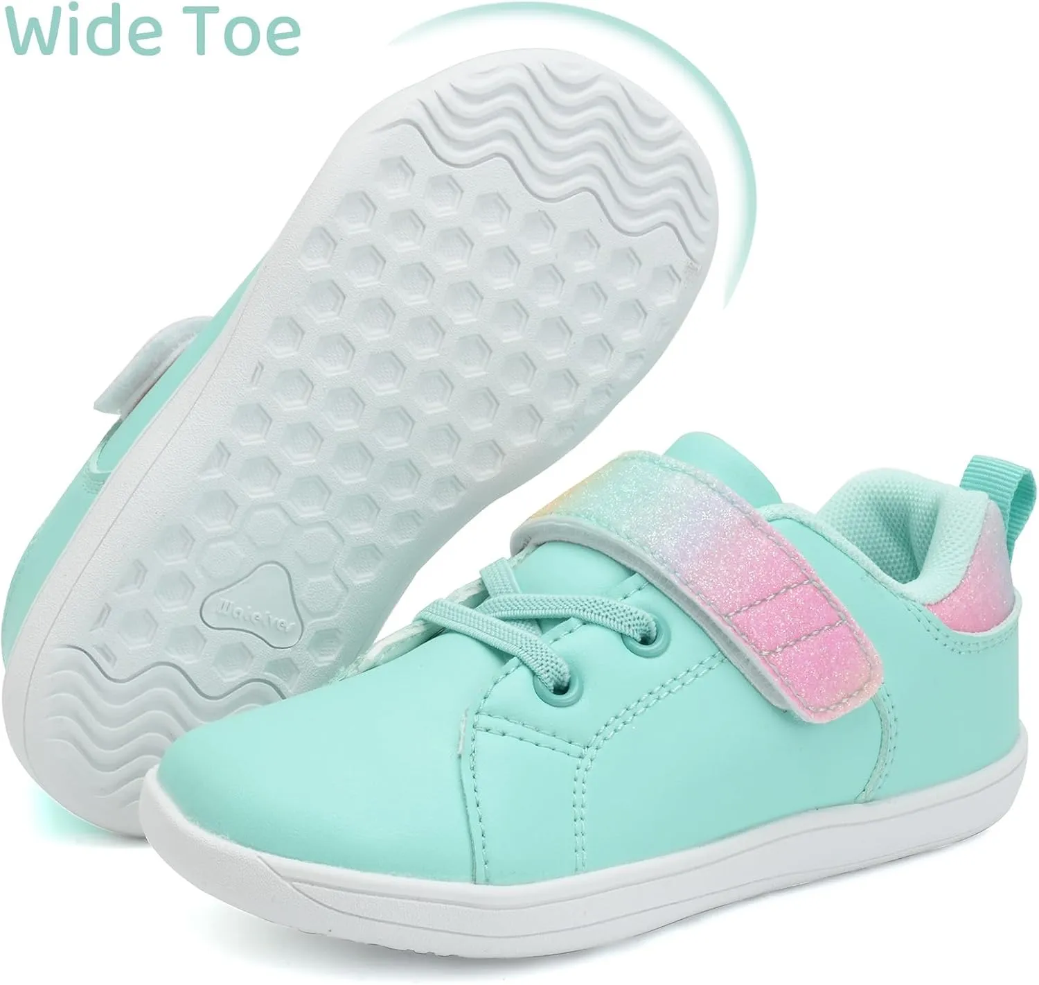 WateLves Toddler Little Kid Wide Barefoot The First Walking Shoes Girls Boys Leather Uniform Dress Shoes Lightweight Splay Naturally Minimalist Sneakers