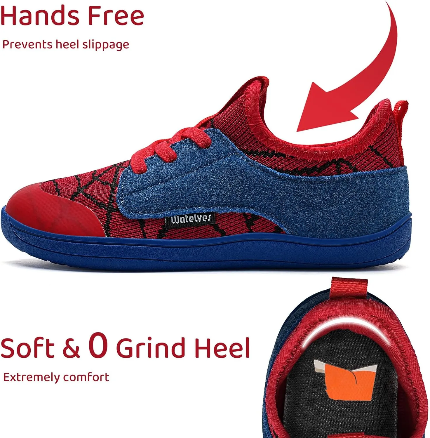 WateLves Toddler Little/Big Kid Wide Barefoot Shoes Boys Girls Minimalist Sneakers Splay Naturally Lightweight Breathable Running Tennis Shoes