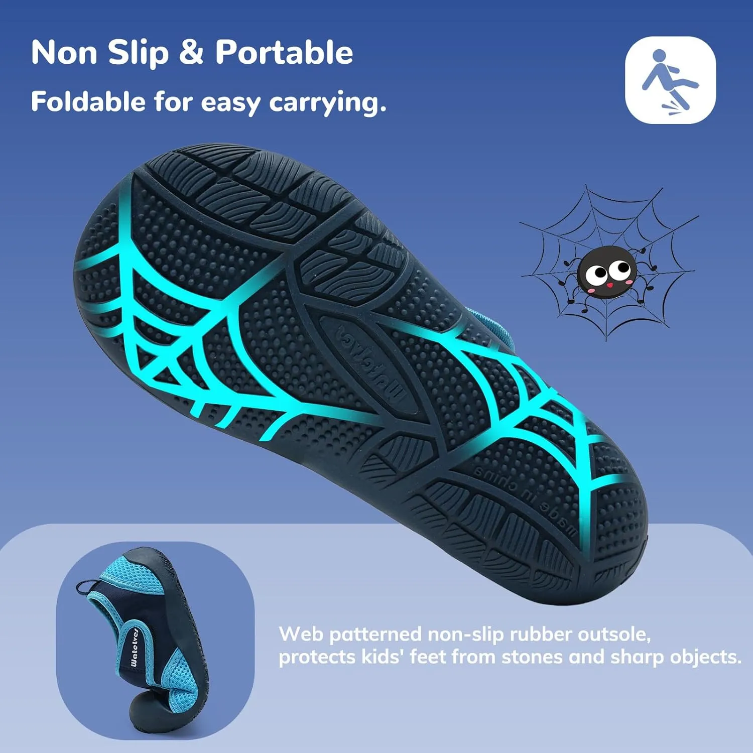 WateLves Wide Toddler Water Shoes Kids Quick Dry Barefoot Shoes Girls Boys Aqua Athletic Sneakers for Beach Hiking Swim Kayak Sport Accessories, Camping Essentials