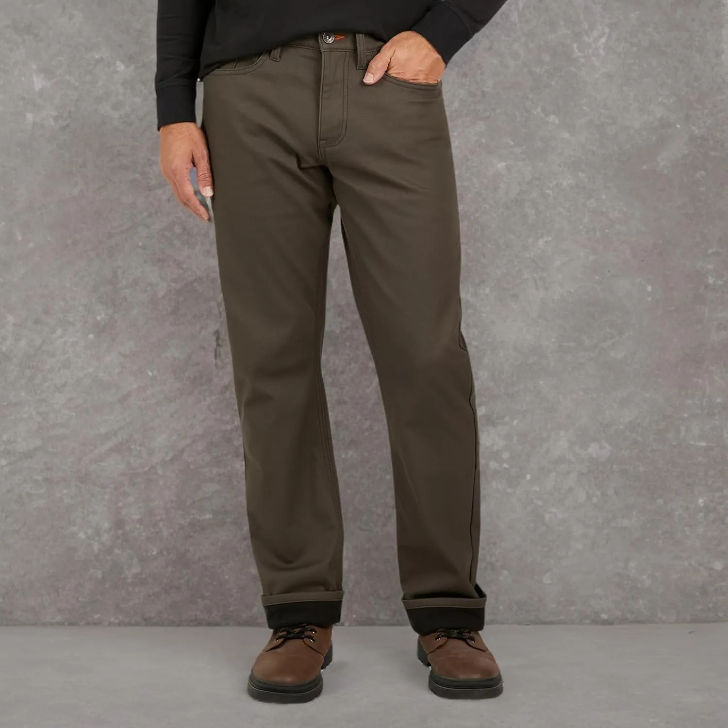 Weatherproof Vintage Fleece Lined Pants - Men's Regular Fit Fleeced Lined Canvas Pants for Mens