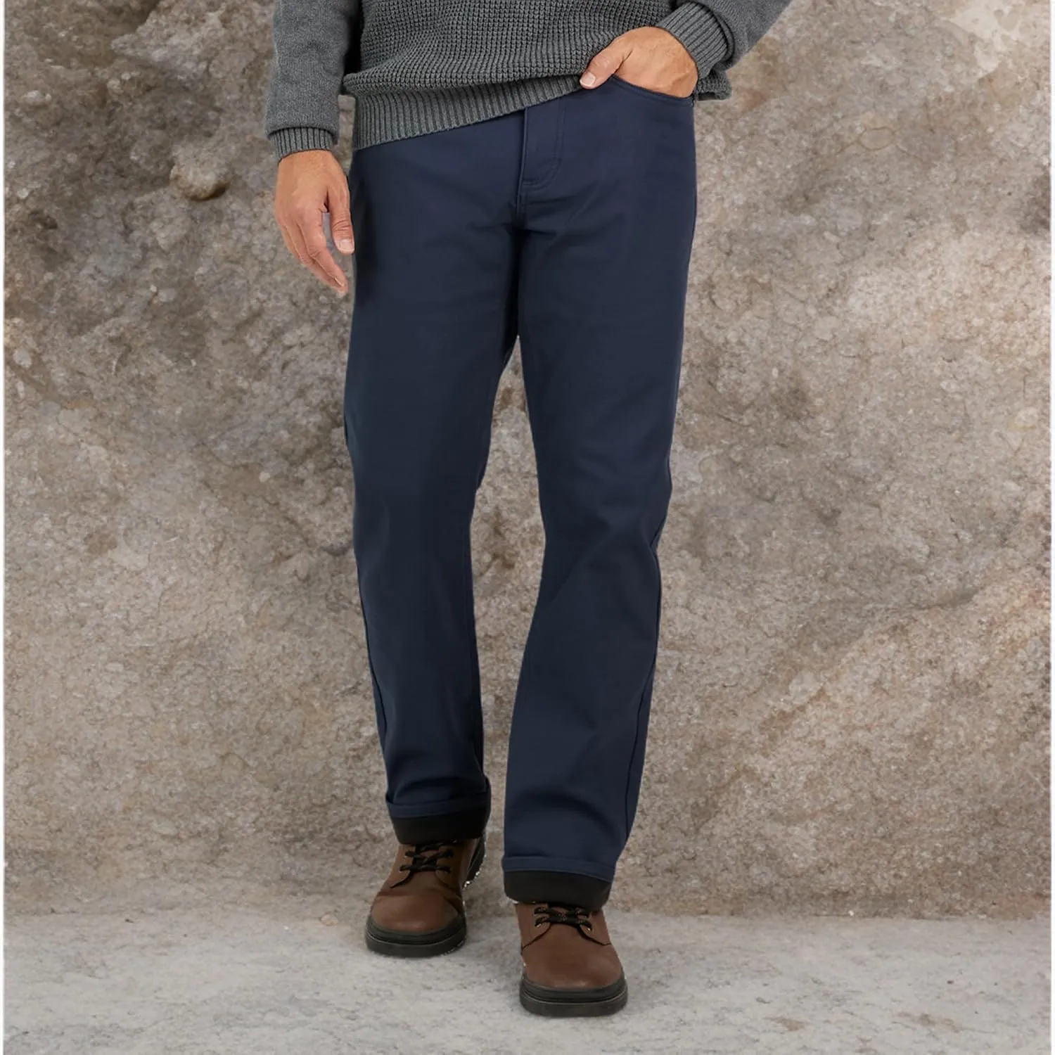 Weatherproof Vintage Fleece Lined Pants - Men's Regular Fit Fleeced Lined Canvas Pants for Mens