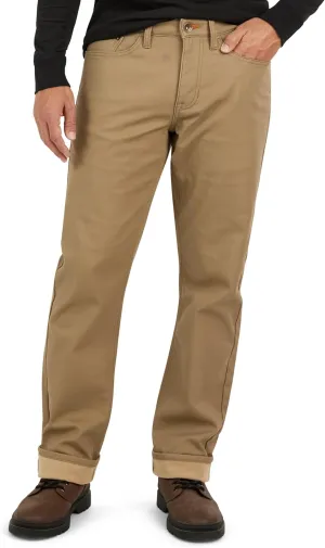 Weatherproof Vintage Fleece Lined Pants - Men's Regular Fit Fleeced Lined Canvas Pants for Mens