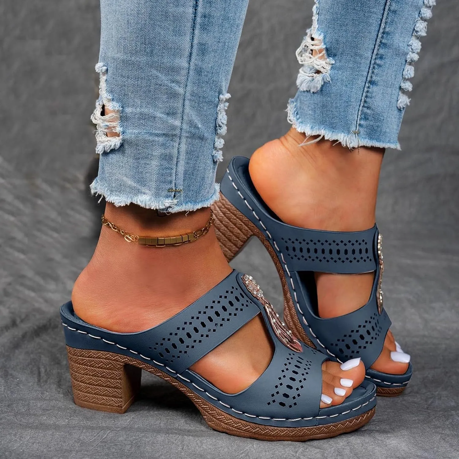 Wedge Heel Sandals for Women Dressy Casual Walking Shoes Comfortable Gladiator Sandals Summer Slip On Fashion Business Office Shoes Beach Vacation Platform Sandal