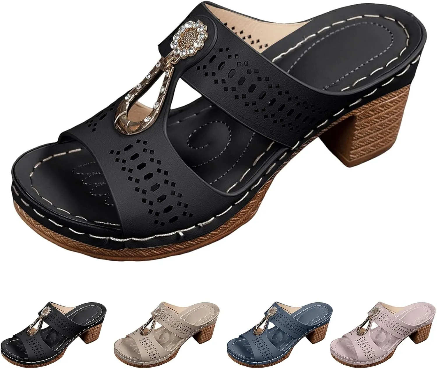 Wedge Heel Sandals for Women Dressy Casual Walking Shoes Comfortable Gladiator Sandals Summer Slip On Fashion Business Office Shoes Beach Vacation Platform Sandal