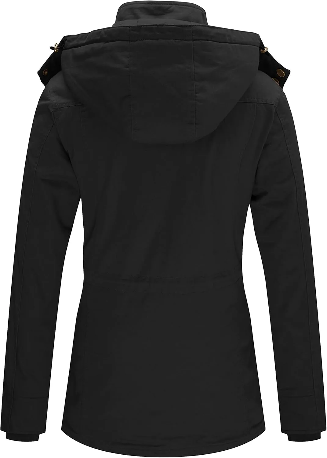 WenVen Women's Winter Warm Thicken Military Parka Jacket with Removable Hood