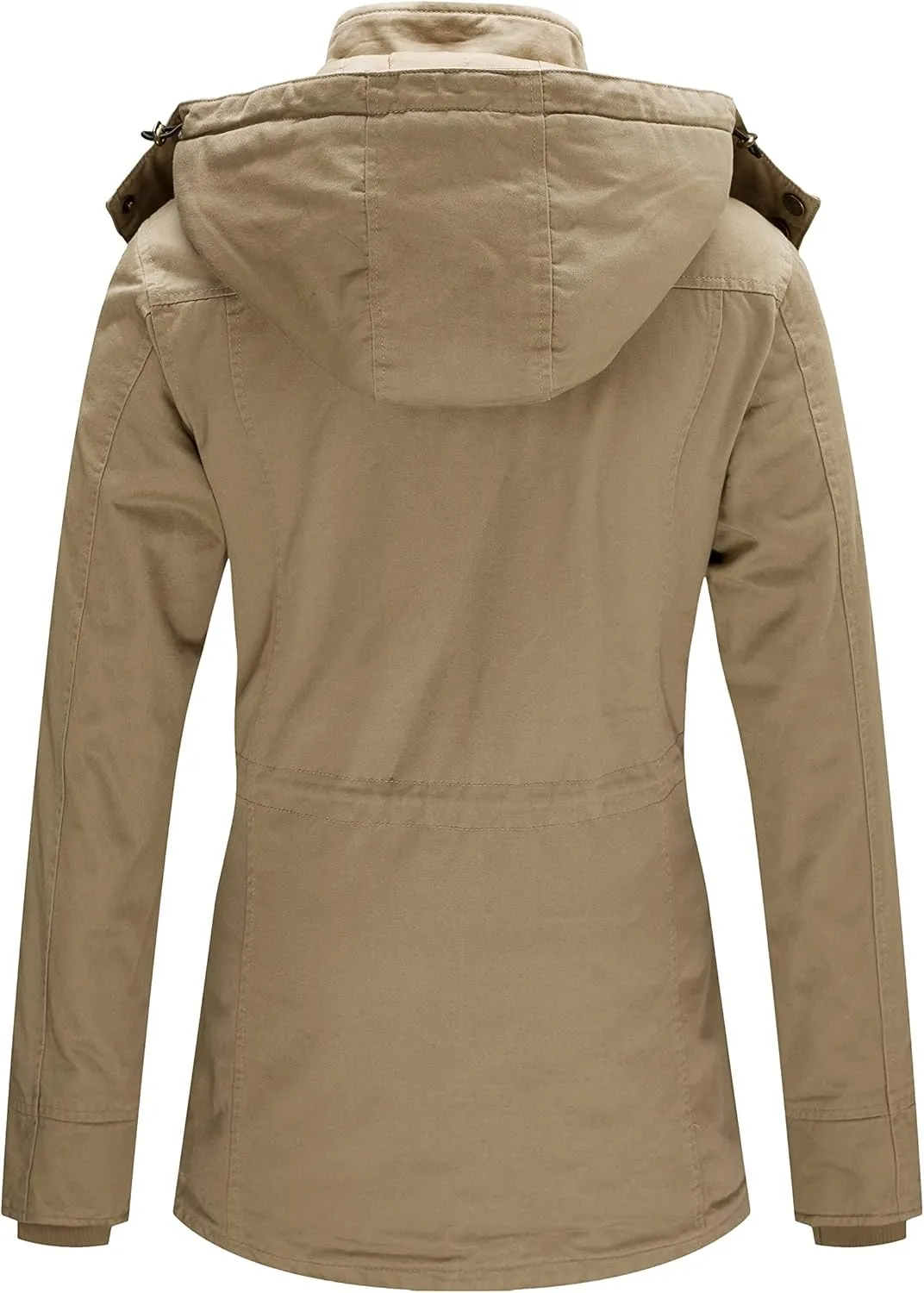 WenVen Women's Winter Warm Thicken Military Parka Jacket with Removable Hood