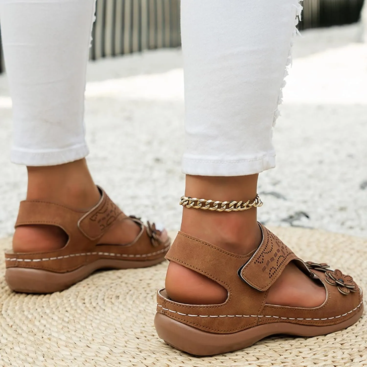 White Wedge Sandals for Women Orthopedic Leather Orthopedic Shoes for Women Dark Brown Sandals Women Dressy Womens Sandal with Arch Support Black Sandals Women Womens Strappy Heels