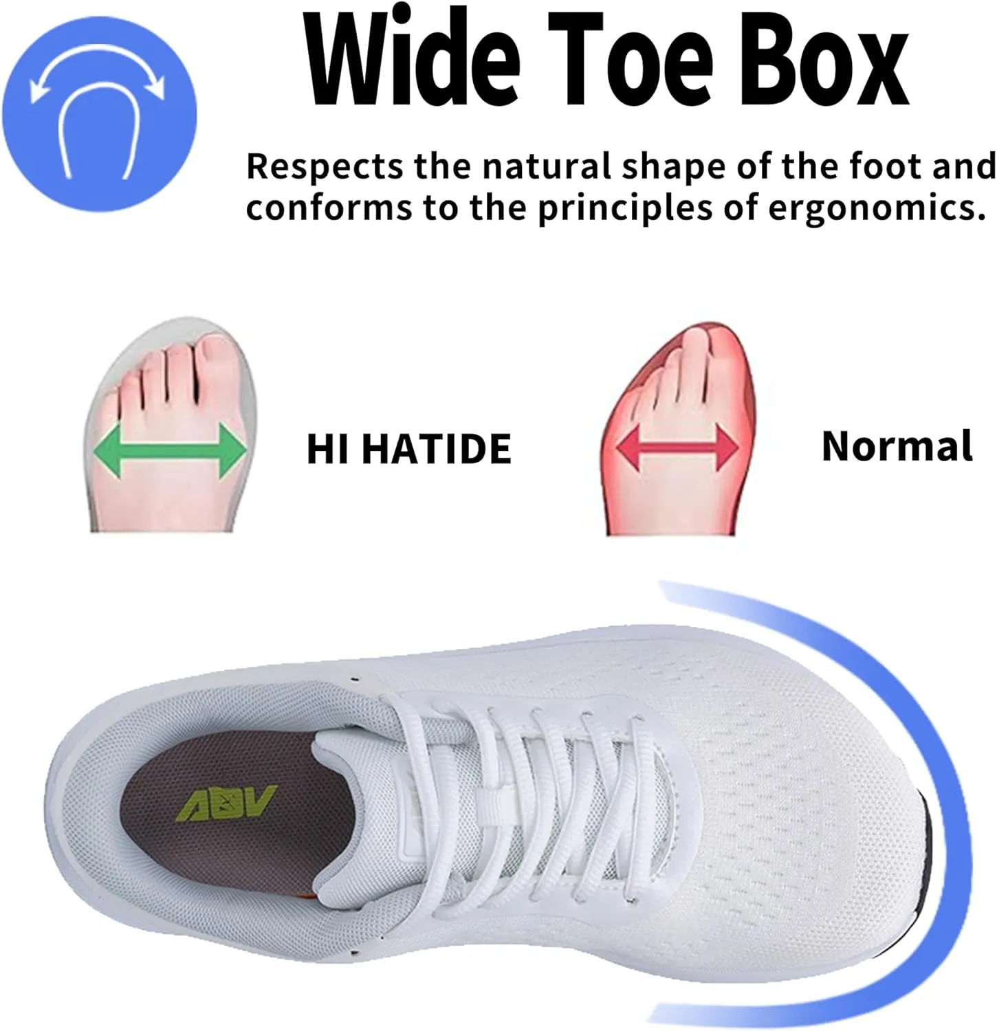 Wide Toe Box Shoes for Women Arch Support Walking Shoes Plantar Fasciitis Orthotic Tennis Sneakers