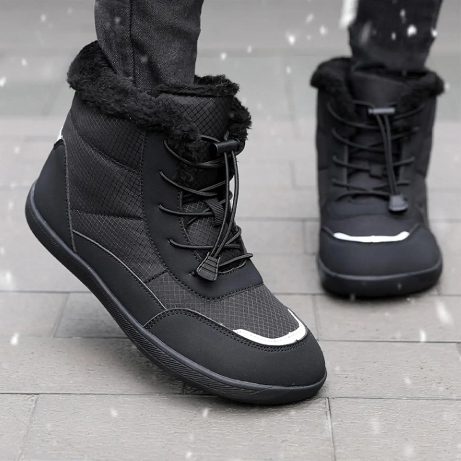 Winter Snow Boots Running Sneakers Non Slip Casual Barefoot Shoes Waterproof High Top for Travel Climbing Hiking