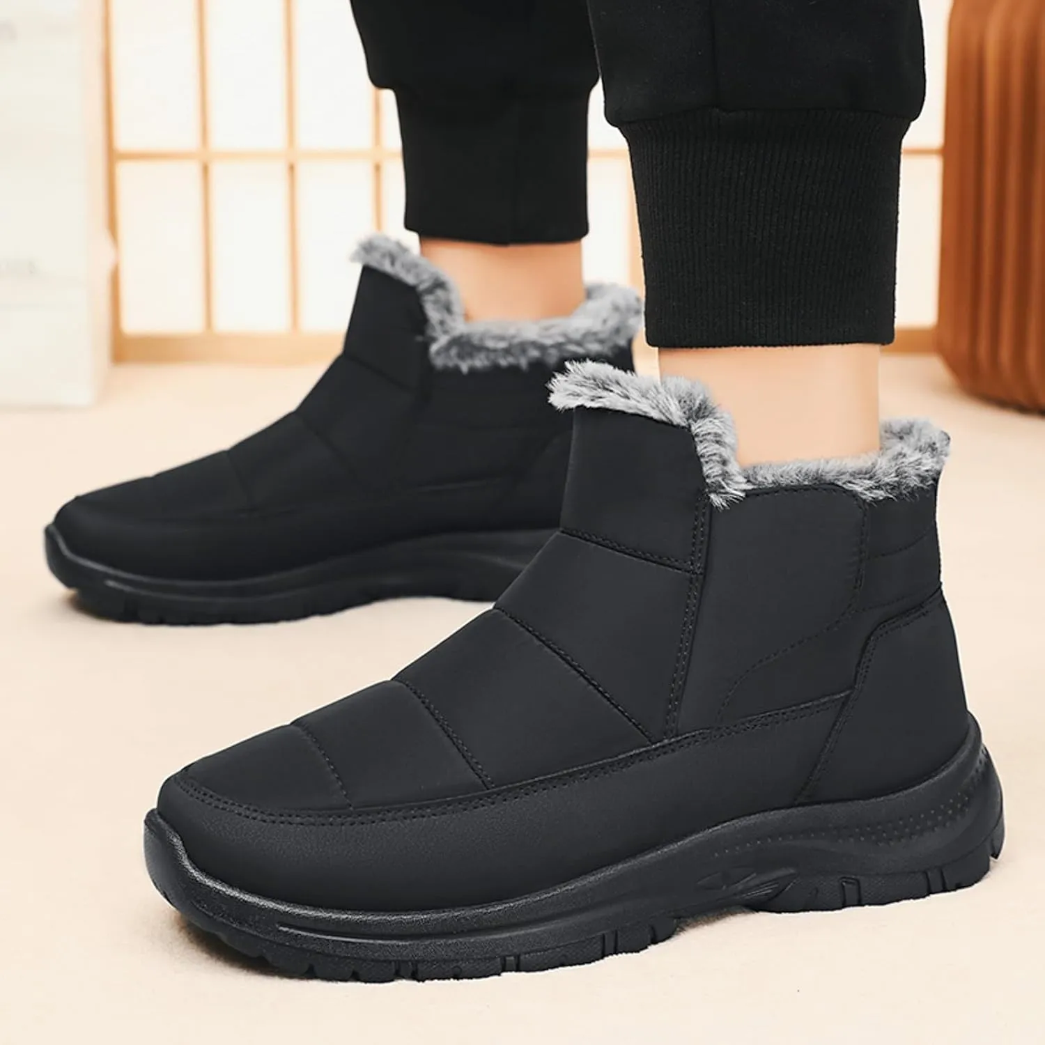 Winter Thermal Boots for Women Arch Support Women's Warm Snow Winter Warm Hiking Work Comfy Boots Sneakers Slip on Walking Shoes Insulated Comfortable Ankle Booties