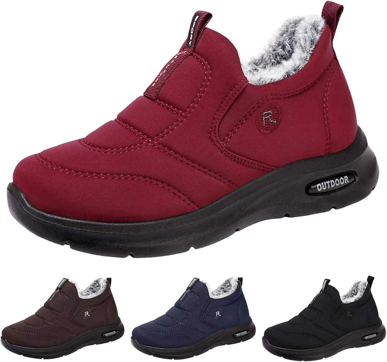 Winter Thermal Boots for Women Arch Support Women's Warm Snow Winter Warm Hiking Work Comfy Boots Sneakers Slip on Walking Shoes Insulated Comfortable Ankle Booties
