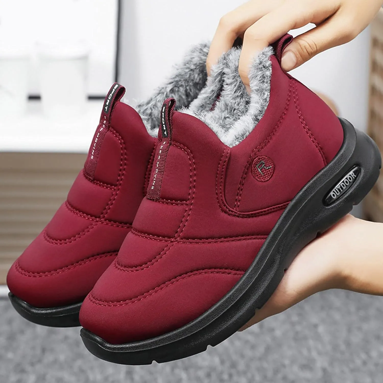 Winter Thermal Boots for Women Arch Support Women's Warm Snow Winter Warm Hiking Work Comfy Boots Sneakers Slip on Walking Shoes Insulated Comfortable Ankle Booties
