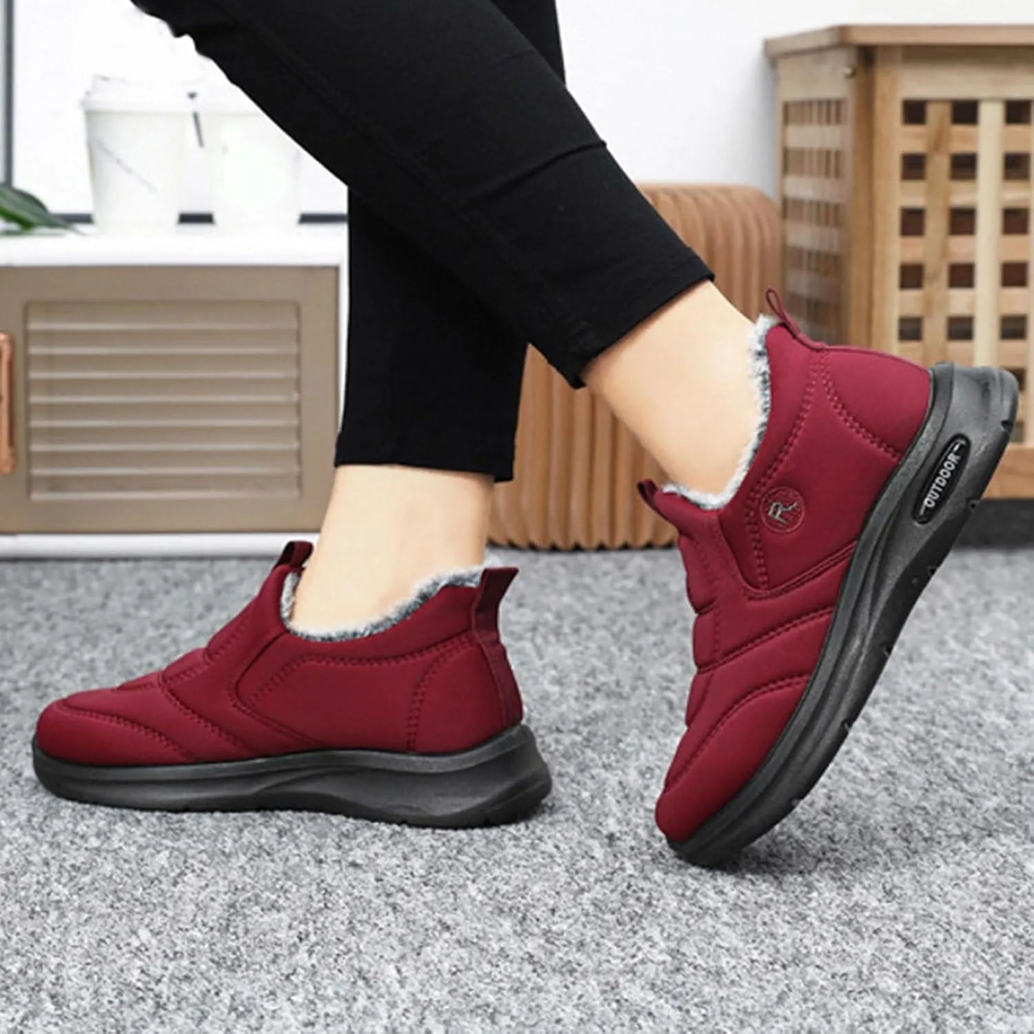 Winter Thermal Boots for Women Arch Support Women's Warm Snow Winter Warm Hiking Work Comfy Boots Sneakers Slip on Walking Shoes Insulated Comfortable Ankle Booties