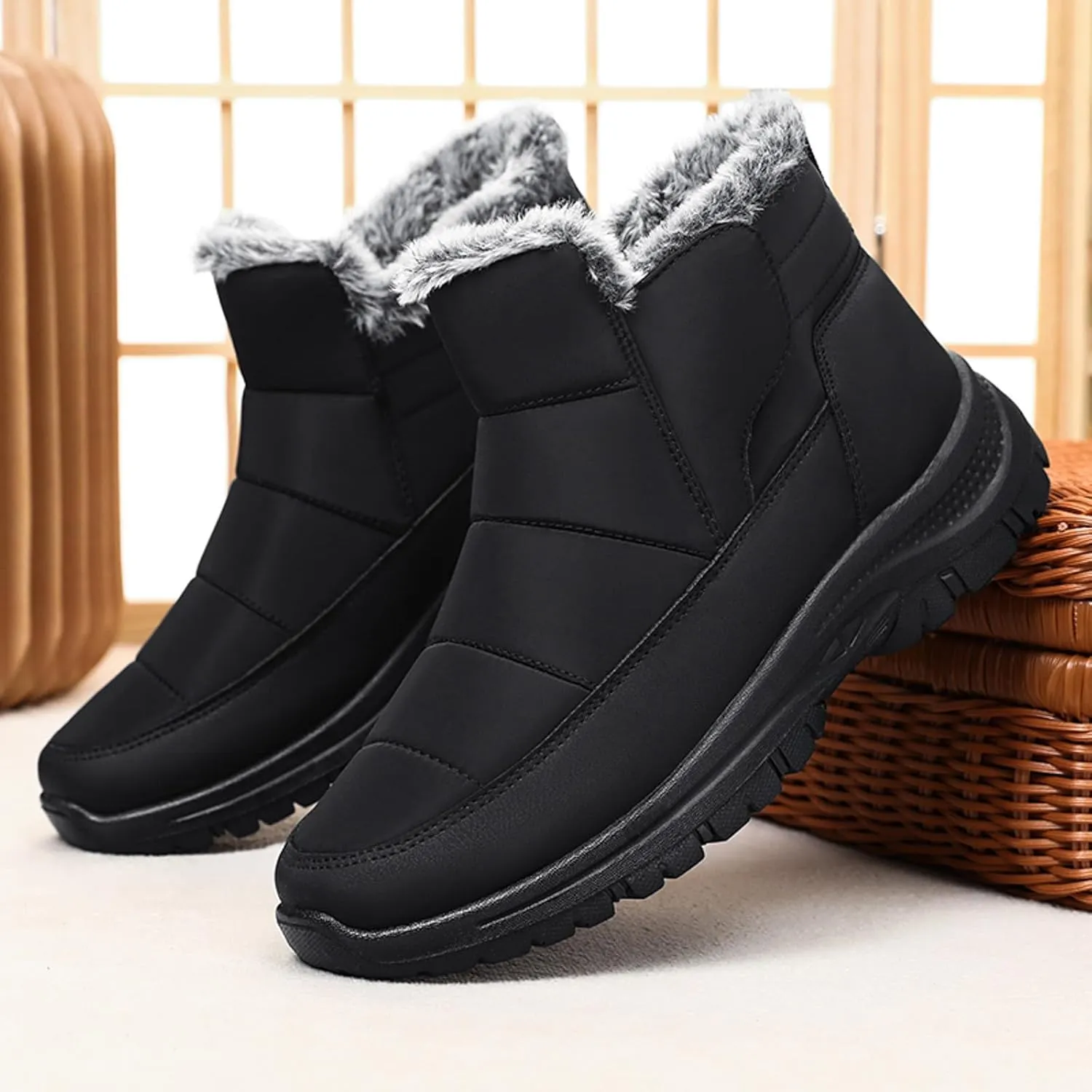 Winter Thermal Boots for Women Arch Support Women's Warm Snow Winter Warm Hiking Work Comfy Boots Sneakers Slip on Walking Shoes Insulated Comfortable Ankle Booties