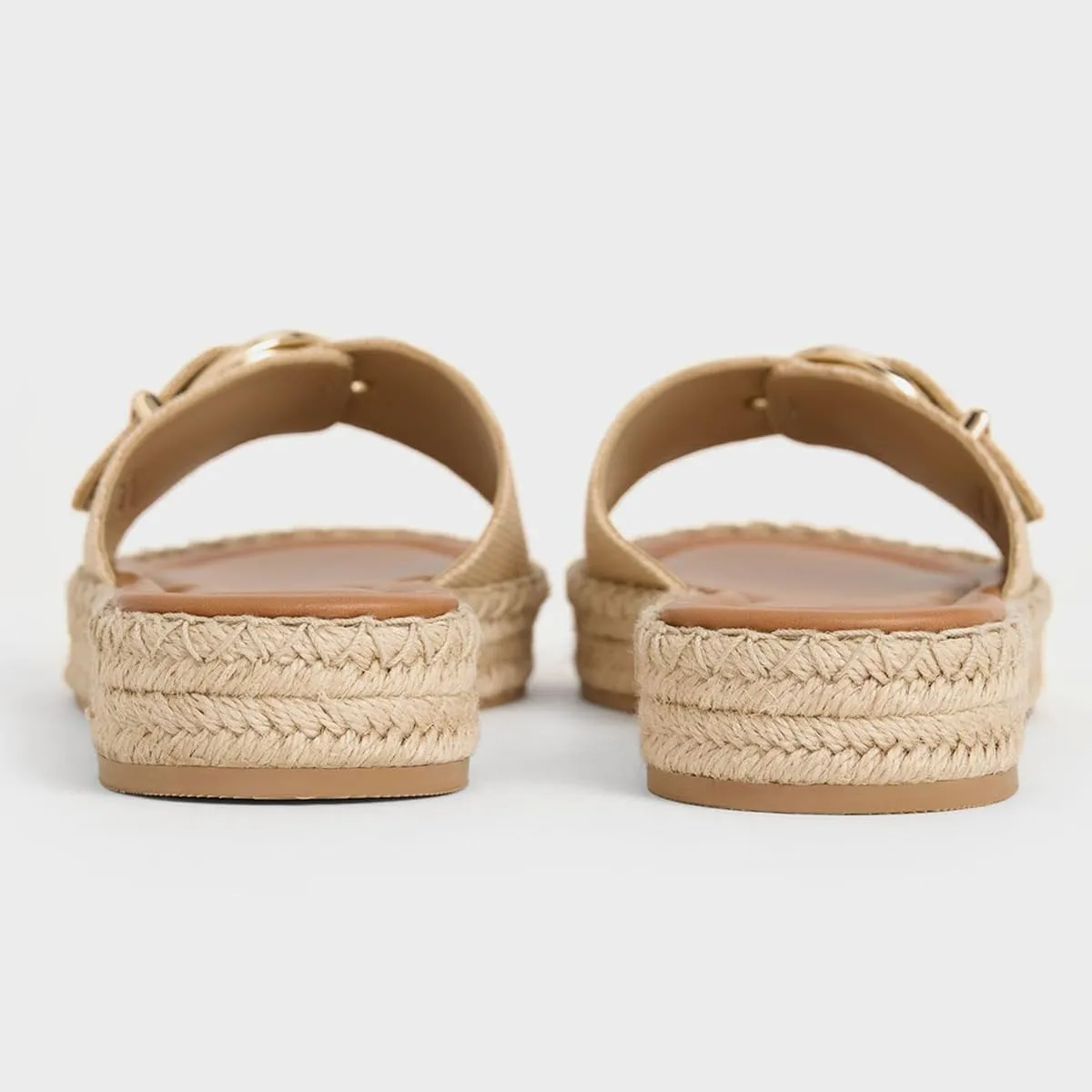 Women Chic Platform Wide Strap Buckle Open Toe Thick Sole Espadrille Flat Mules Slip On Comfy Summer Casual Slide Sandals Size 4-16 US