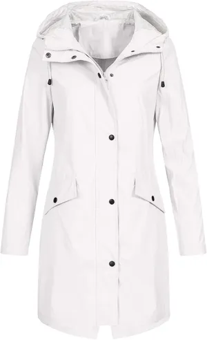 Women Men Hoodie Rain Long Solid Cardigan Coat Jacket Womens Outdoor Color Windproof Women's Trench Coats Anoraks