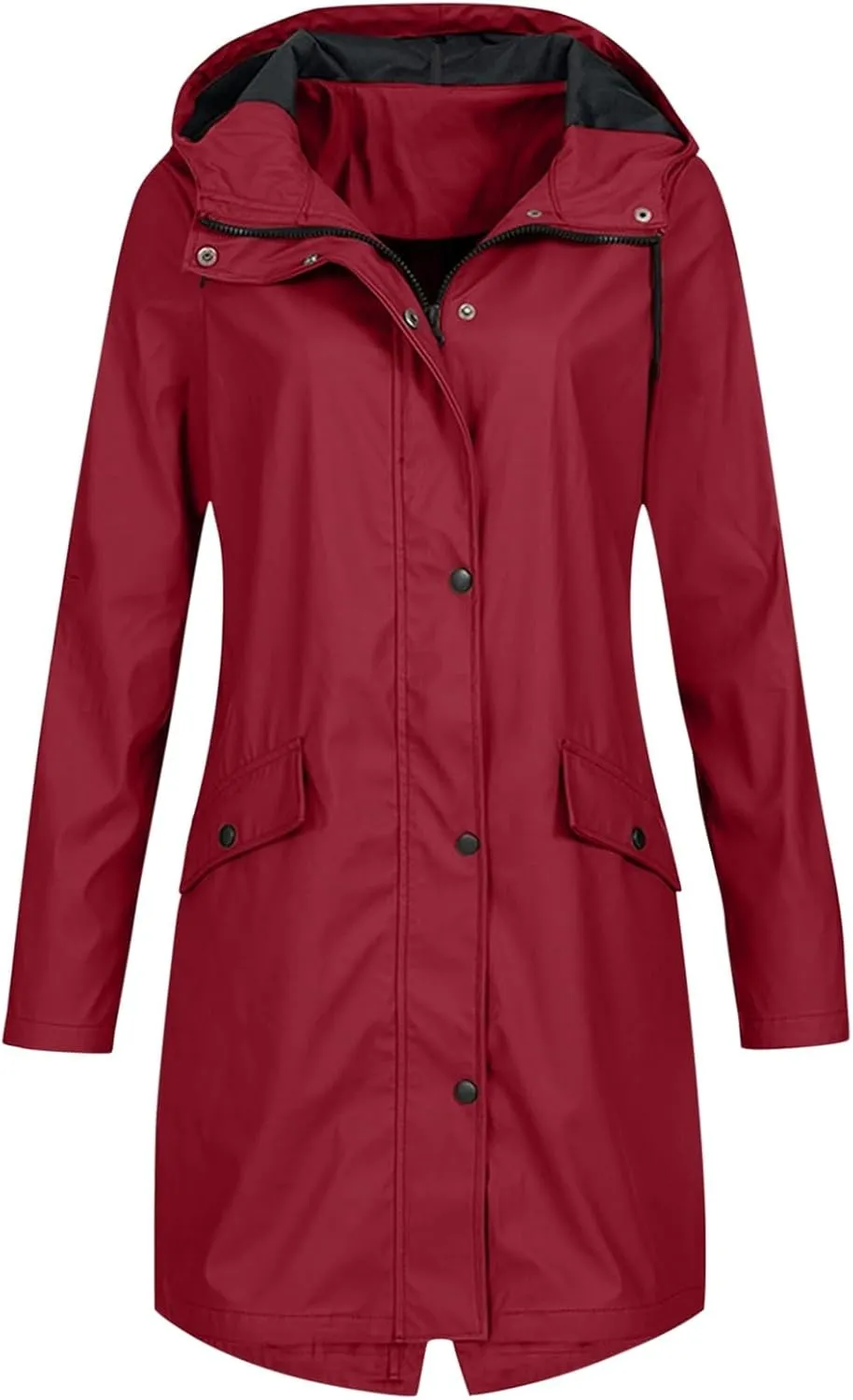 Women Men Hoodie Rain Long Solid Cardigan Coat Jacket Womens Outdoor Color Windproof Women's Trench Coats Anoraks