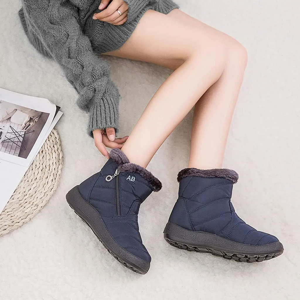 Women Snow Boots Waterproof Cloth: Mens Fur Lined Platform Boots Comfy Barefoot Shoes Hiking Boots Warm Winter Slip-Ons Wide Calf Grounded Footwear Mini Ankle Booties