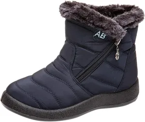 Women Snow Boots Waterproof Cloth: Mens Fur Lined Platform Boots Comfy Barefoot Shoes Hiking Boots Warm Winter Slip-Ons Wide Calf Grounded Footwear Mini Ankle Booties
