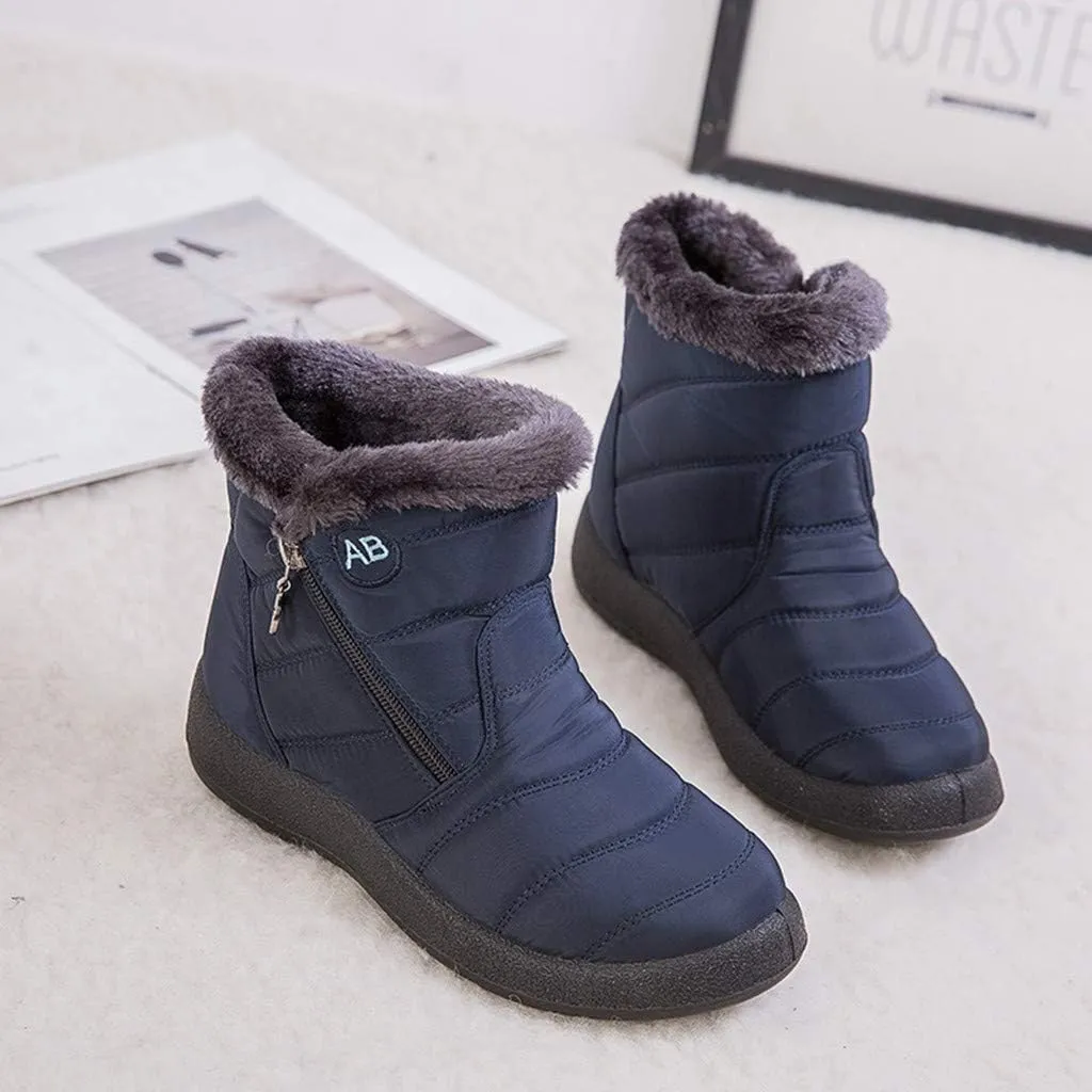 Women Snow Boots Waterproof Cloth: Mens Fur Lined Platform Boots Comfy Barefoot Shoes Hiking Boots Warm Winter Slip-Ons Wide Calf Grounded Footwear Mini Ankle Booties