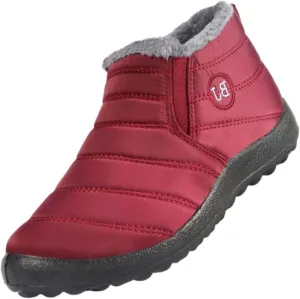 Women Snow Boots Waterproof Cloth: Mens Fur Lined Platform Boots Comfy Barefoot Shoes Hiking Boots Warm Winter Slip-Ons Wide Calf Grounded Footwear Mini Ankle Booties